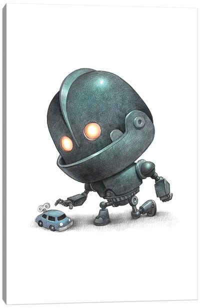 Baby Iron Robot Canvas Art Print - The Iron Giant (Animated Character)
