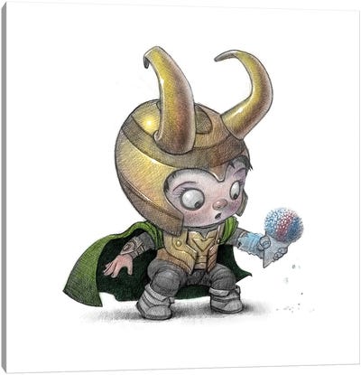 Baby Loki Canvas Art Print - Villain Art