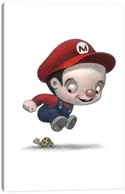 Baby Mario Canvas Art Print - Limited Edition Video Game Art
