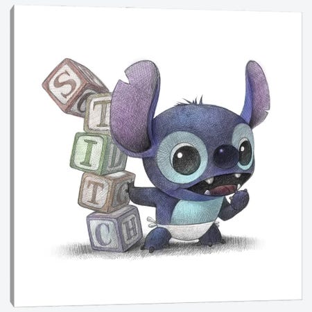 Baby Stitch Canvas Print #WTY96} by Will Terry Canvas Wall Art