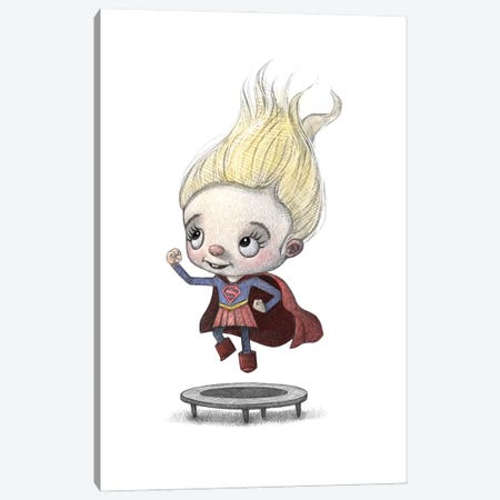 Baby Supergirl Canvas Print #WTY98} by Will Terry Art Print
