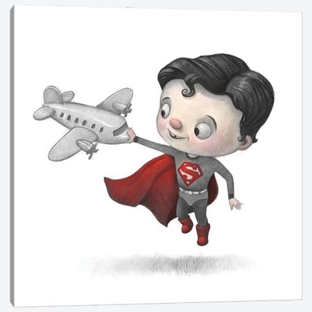 Baby Superman Canvas Print #WTY99} by Will Terry Art Print