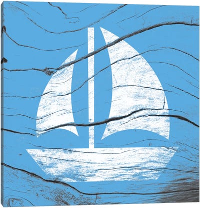 Sail Away Canvas Art Print - Kids Nautical Art