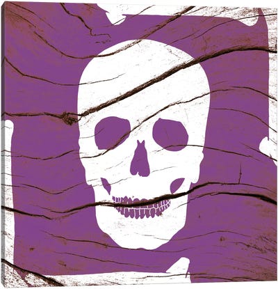 Skull and Bones Canvas Art Print - Weathered Woodblocks