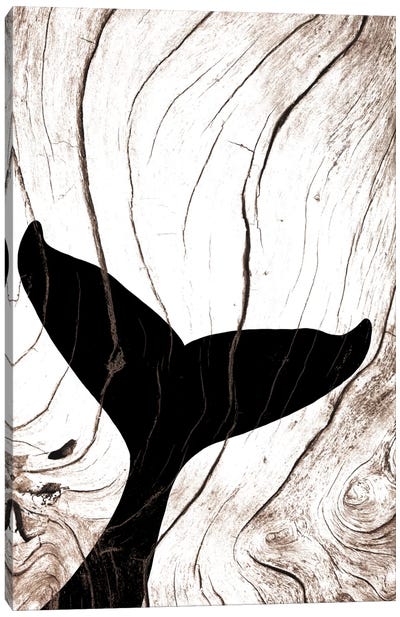 Tail End Of Fresh Air Canvas Art Print - Whale Art