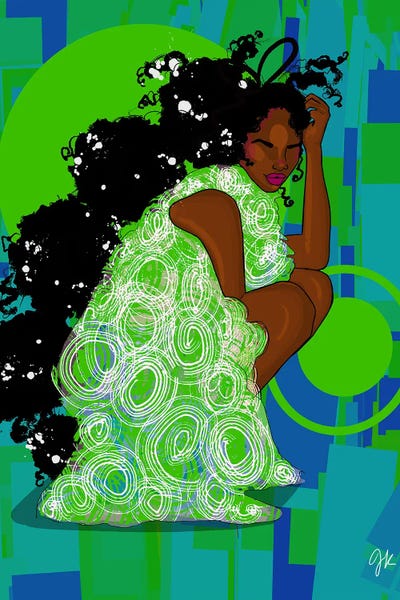 Green Futurism by Winnie Weston canvas print