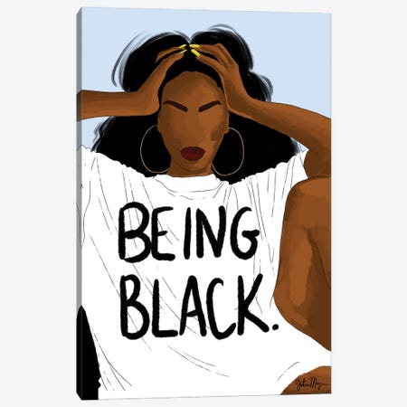 Being Black Canvas Print #WWS30} by Winnie Weston Art Print