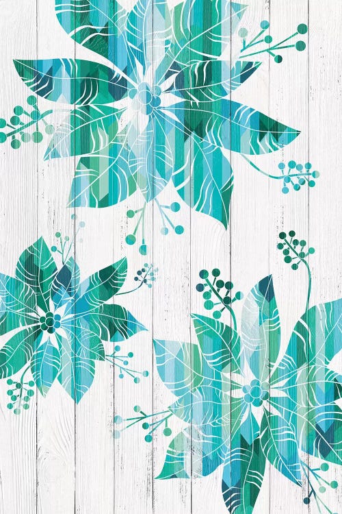 We Three Poinsettias by 5by5collective wall art
