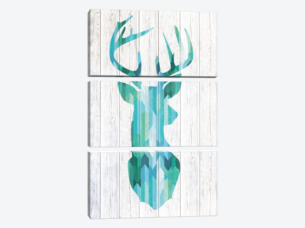 Blue Buck by 5by5collective 3-piece Canvas Art Print