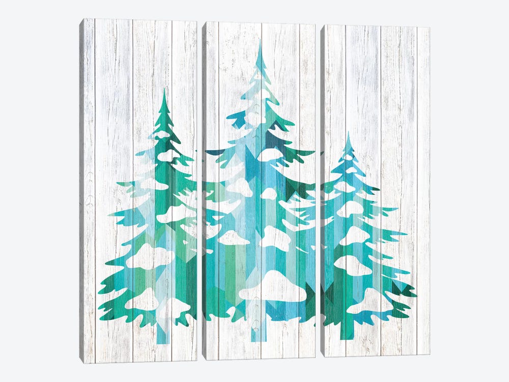 Snowfall Pines by 5by5collective 3-piece Canvas Artwork