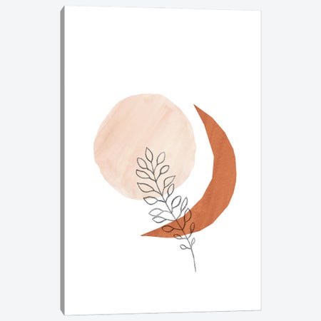 Sun Moon And Plant Canvas Print #WWY101} by Whales Way Canvas Artwork