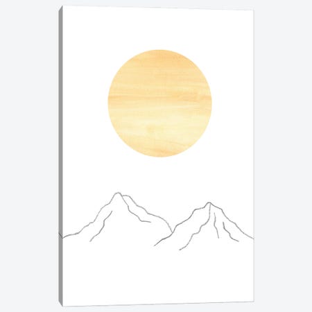 Sun And Mountains Canvas Print #WWY106} by Whales Way Canvas Print