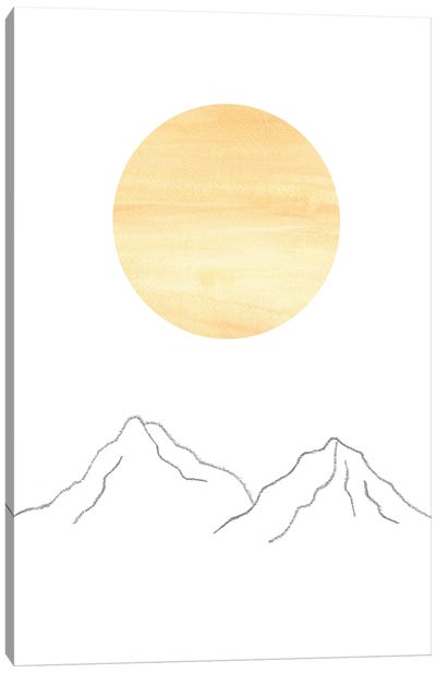 Sun And Mountains Canvas Art Print - Sun Art