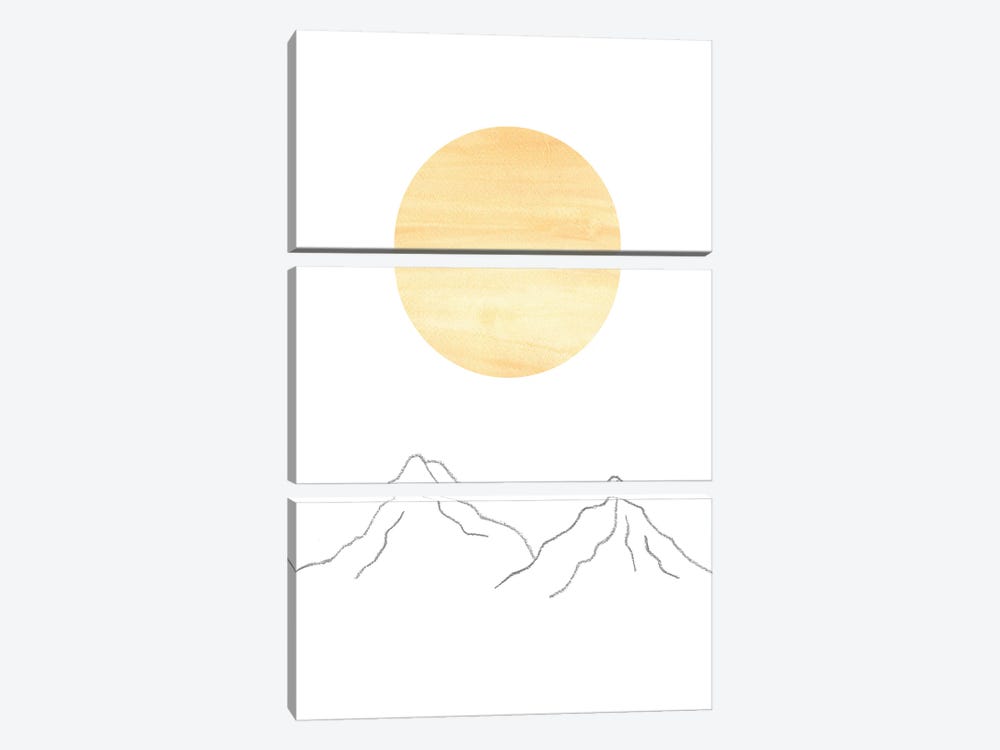 Sun And Mountains by Whales Way 3-piece Canvas Wall Art