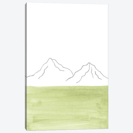 Minimal Green Landscape Canvas Print #WWY107} by Whales Way Canvas Print