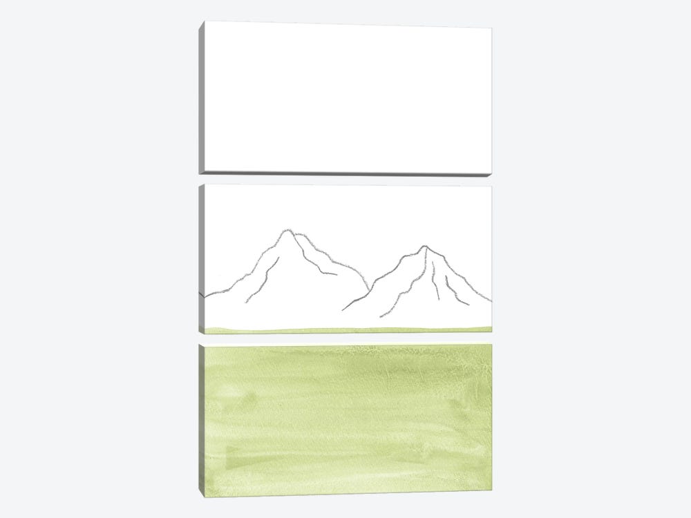 Minimal Green Landscape by Whales Way 3-piece Art Print