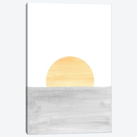 Gray And Yellow Sunset Canvas Print #WWY108} by Whales Way Canvas Artwork