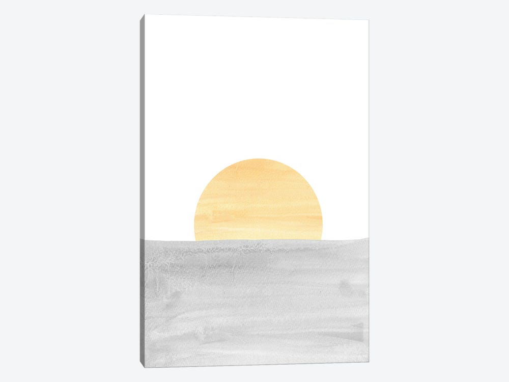 Gray And Yellow Sunset by Whales Way 1-piece Canvas Art
