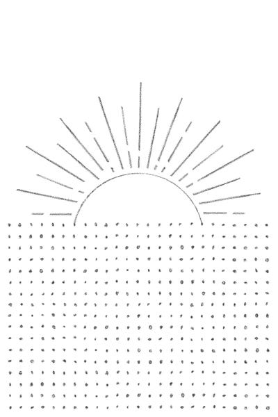 Black & White Minimalist Décor: Line Art Sunset by Whales Way