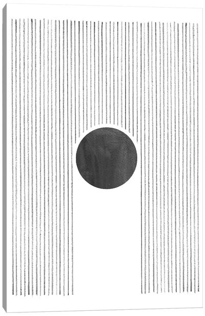 Lines And Black Sun Canvas Art Print - Black & White Abstract Art