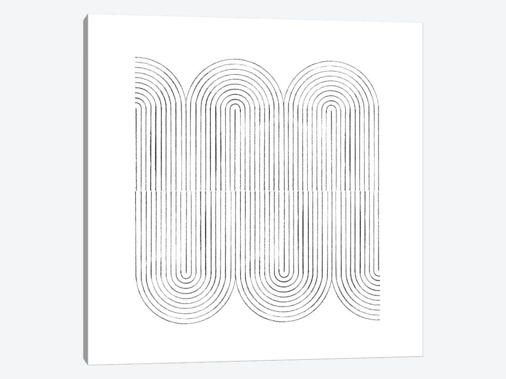 Mid Century Curved Lines by Whales Way 1-piece Art Print