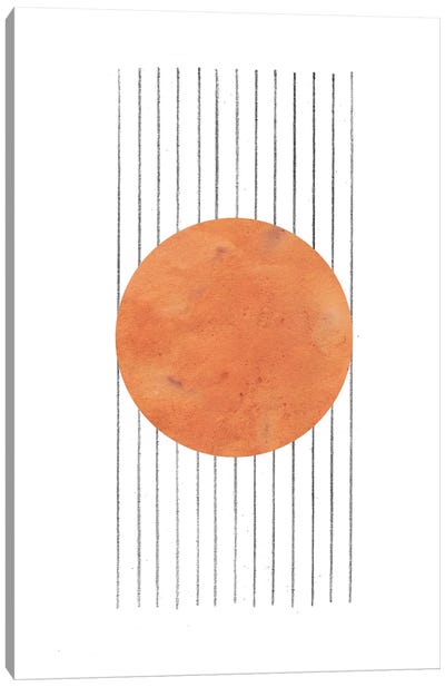 Burnt Orange Abstract Canvas Art Print - Circular Abstract Art