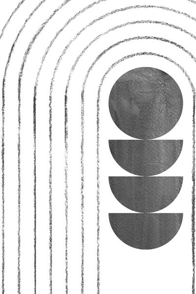 Black & White Minimalist Décor: Abstract Geometric Black White Art by Whales Way