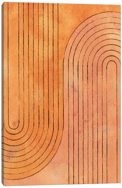 Burnt Orange Arches Canvas Art Print - '70s Aesthetic