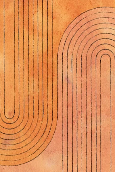 Linear Abstract: Burnt Orange Arches by Whales Way