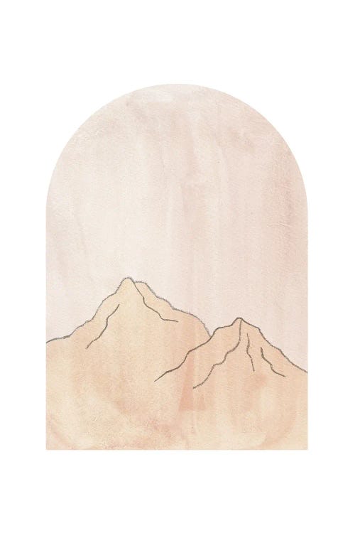 Pastel mountains in arch