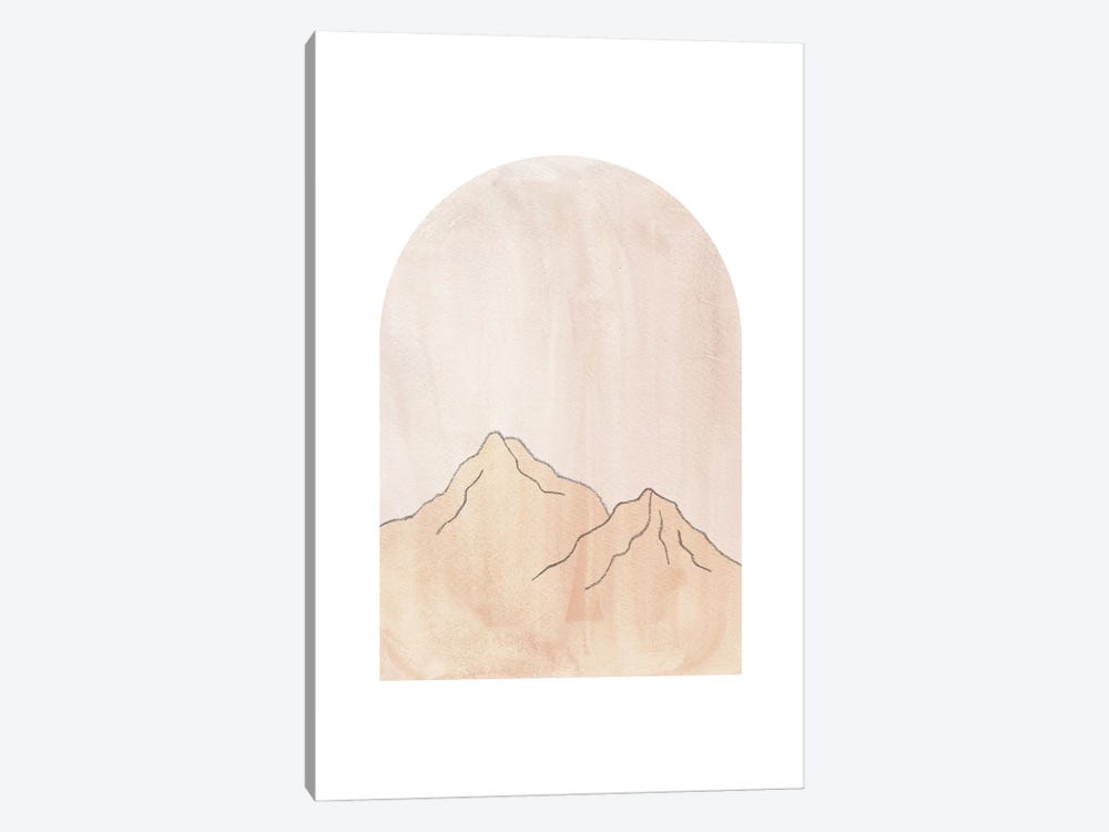 Pastel mountains in arch by Whales Way 1-piece Canvas Print