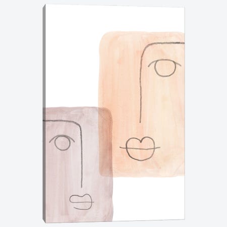 Abstract faces II Canvas Print #WWY138} by Whales Way Art Print