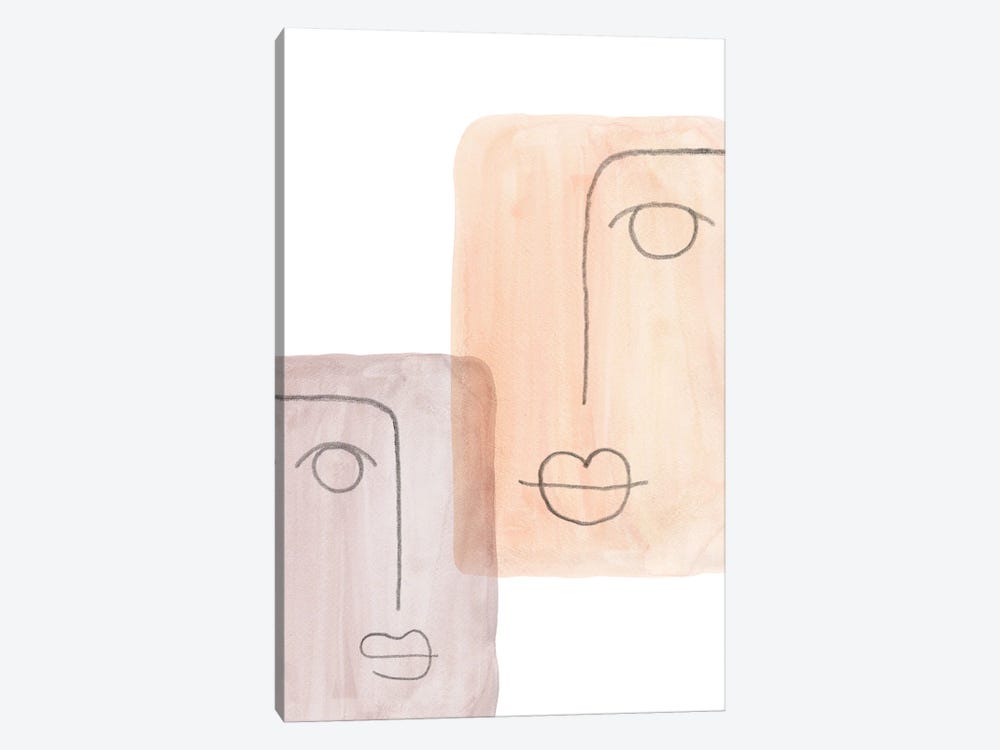 Abstract faces II by Whales Way 1-piece Art Print
