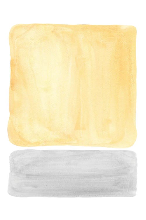 Yellow and gray watercolor shapes by Whales Way wall art