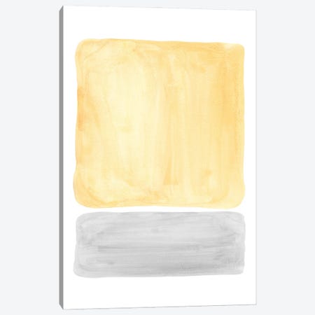 Yellow and gray watercolor shapes Canvas Print #WWY139} by Whales Way Canvas Print
