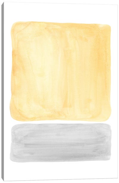 Yellow and gray watercolor shapes Canvas Art Print - Whales Way