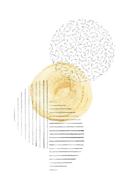 Mustard and line art circles by Whales Way canvas print