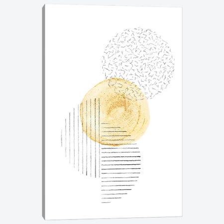 Mustard and line art circles Canvas Print #WWY141} by Whales Way Canvas Art