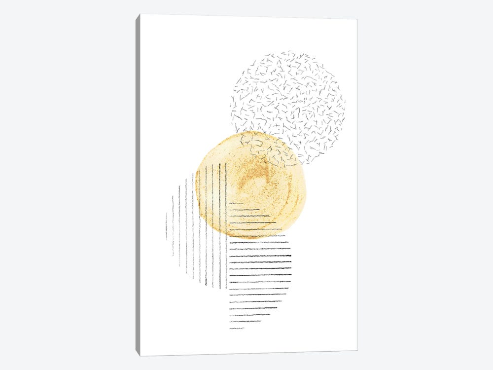 Mustard and line art circles by Whales Way 1-piece Art Print