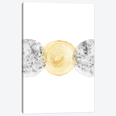 Yellow and gray circles Canvas Print #WWY142} by Whales Way Canvas Art