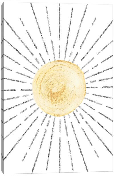 Mininal mustard sun Canvas Art Print - Whales Way