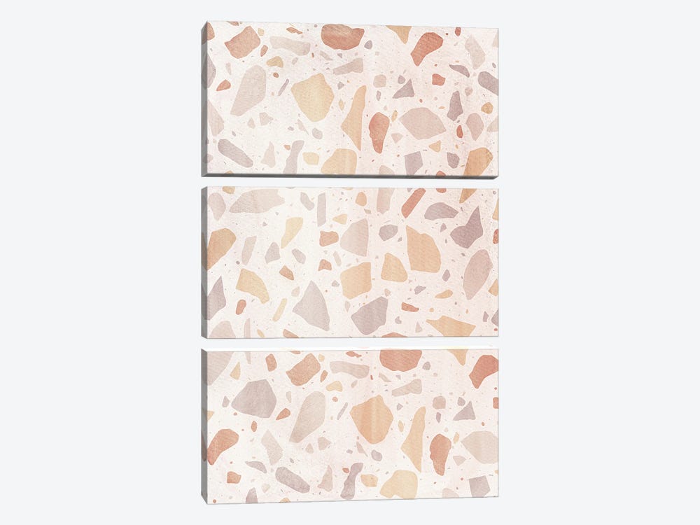 Pastel terrazzo by Whales Way 3-piece Canvas Print