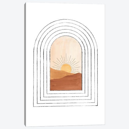 Mid Century Arch And Landscape Canvas Print #WWY149} by Whales Way Canvas Artwork