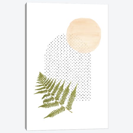 Fern And Abstract Shapes Canvas Print #WWY150} by Whales Way Canvas Print