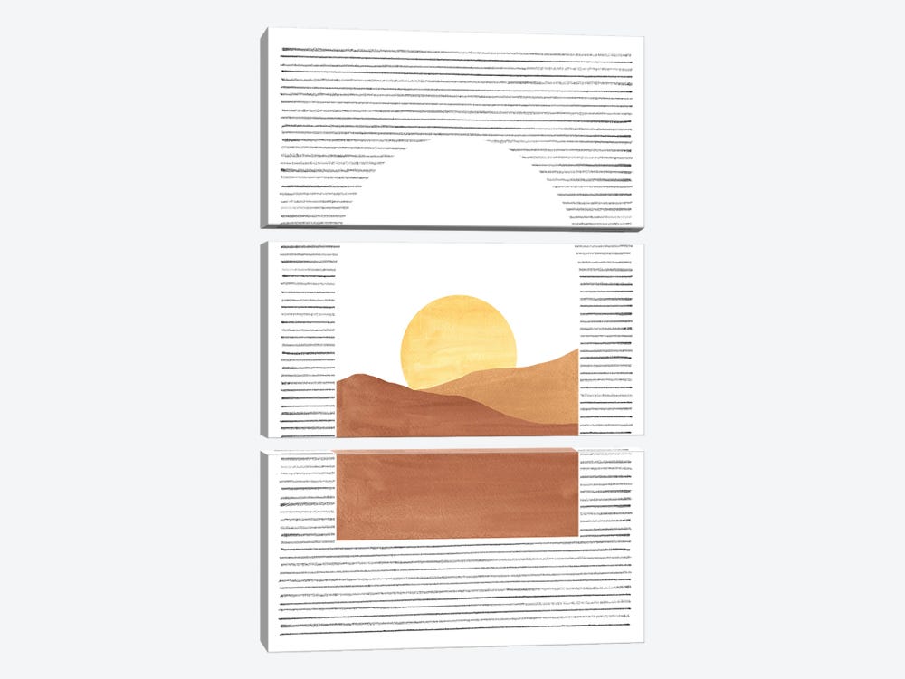 Abstract Sunset In The Arch by Whales Way 3-piece Canvas Art