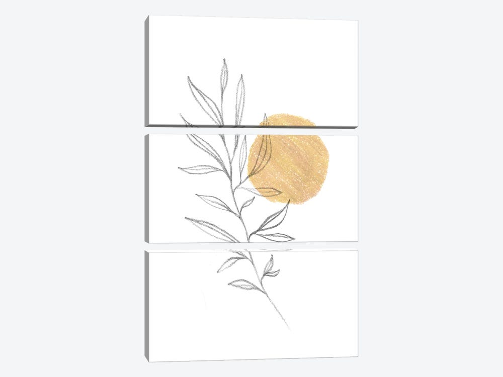 Boho Plant And Sun by Whales Way 3-piece Art Print