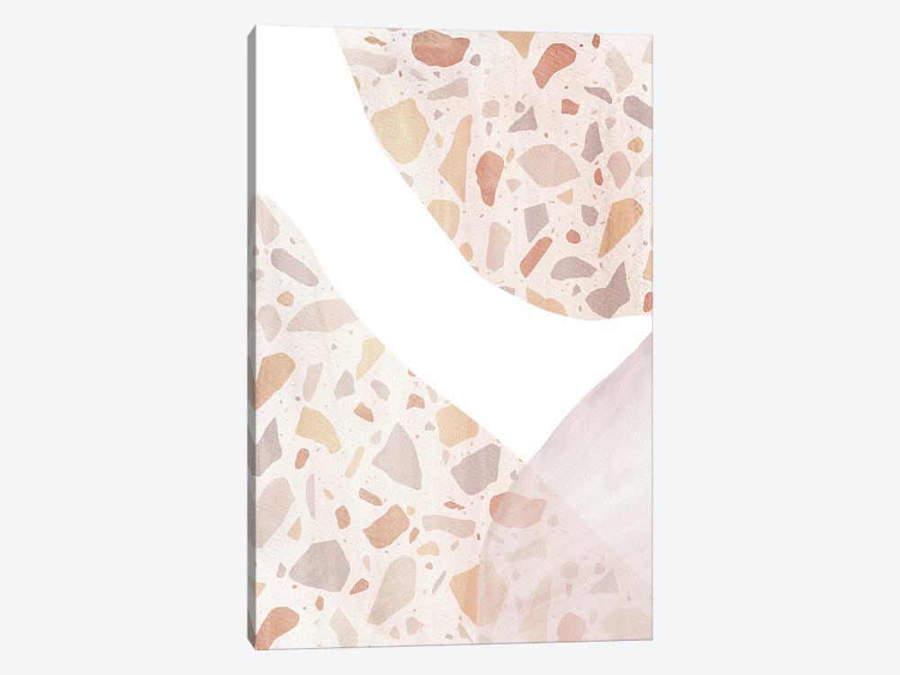 Abstract Terrazzo Shapes by Whales Way 1-piece Canvas Print