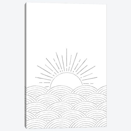 Minimal Sunset On The Sea Canvas Print #WWY156} by Whales Way Canvas Wall Art
