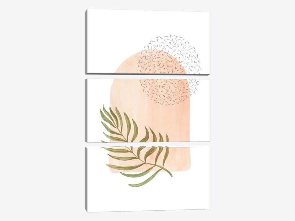 Peachy Tone Arch And Palm Leaf by Whales Way 3-piece Canvas Artwork