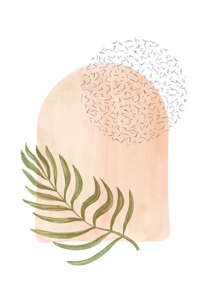 Minimalism: Peachy Tone Arch And Palm Leaf by Whales Way